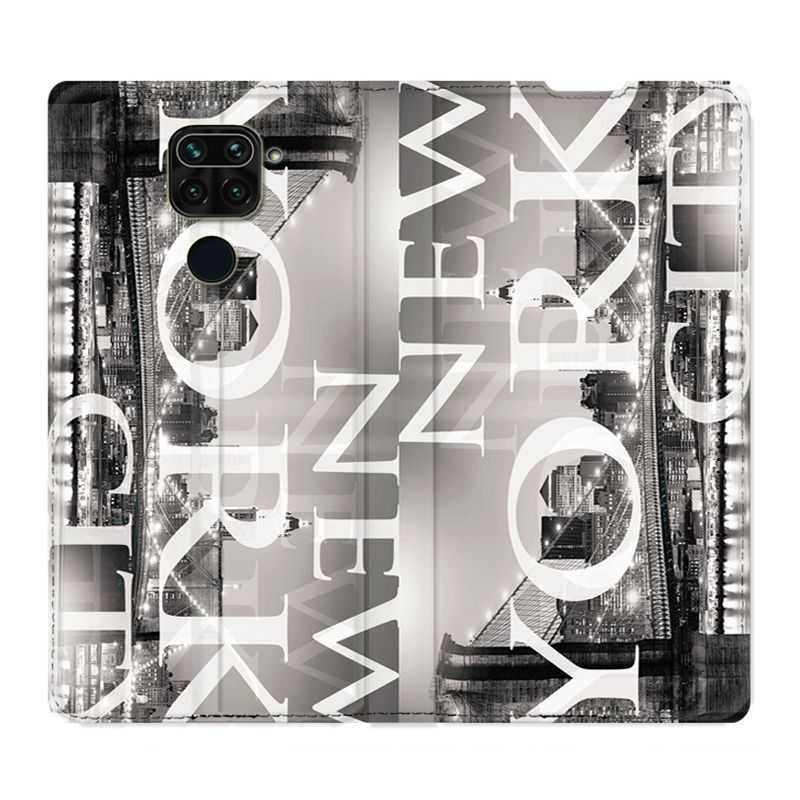 Housse Cuir Portefeuille Pour Xiaomi Redmi Note 9S / 9 Pro Amerique USA New York