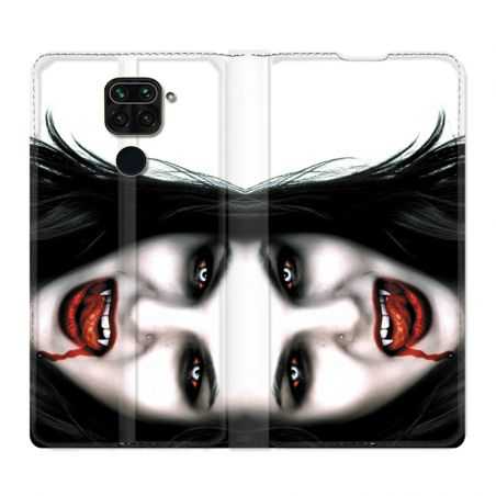 Housse Cuir Portefeuille Pour Xiaomi Redmi Note 9S / 9 Pro Vampire Blanc