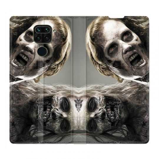 Housse Cuir Portefeuille Pour Xiaomi Redmi Note 9S / 9 Pro Zombie Blanc