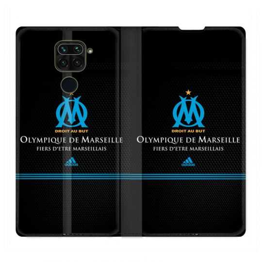 Housse Cuir Portefeuille Pour Xiaomi Redmi Note 9S / 9 Pro Olympique Marseille OM Fier etre Marseillais