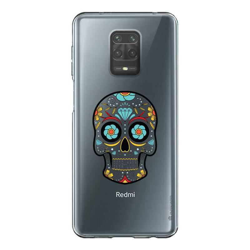 Coque Transparente Pour Xiaomi Redmi Note 9 Tete Mort Color