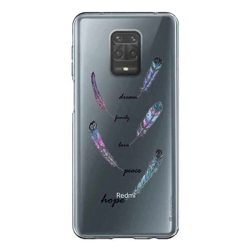 Coque Transparente Pour Xiaomi Redmi Note 9 Plume Couleur