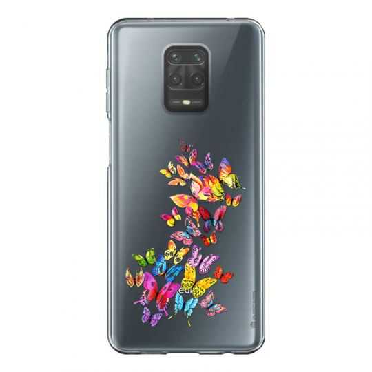 Coque Transparente Pour Xiaomi Redmi Note 9 Papillon Multicolore