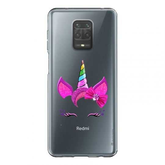 Coque Transparente Pour Xiaomi Redmi Note 9 Licorne Paillette