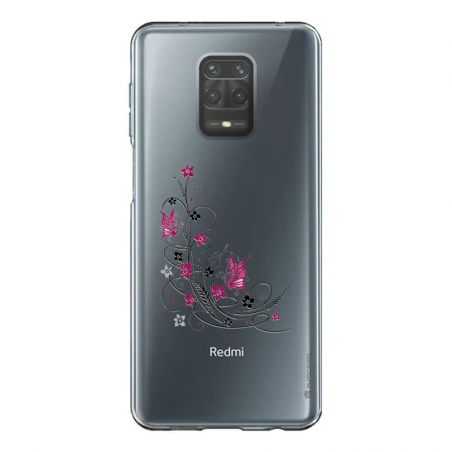 Coque Transparente Pour Xiaomi Redmi Note 9 Fleur Papillon Mixte