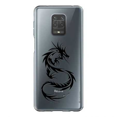 Coque Transparente Pour Xiaomi Redmi Note 9 Dragon Noir