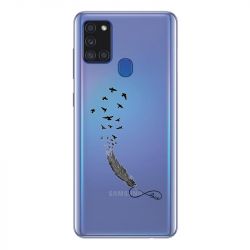 Coque Transparente Pour Samsung Galaxy A21S Plume Infini