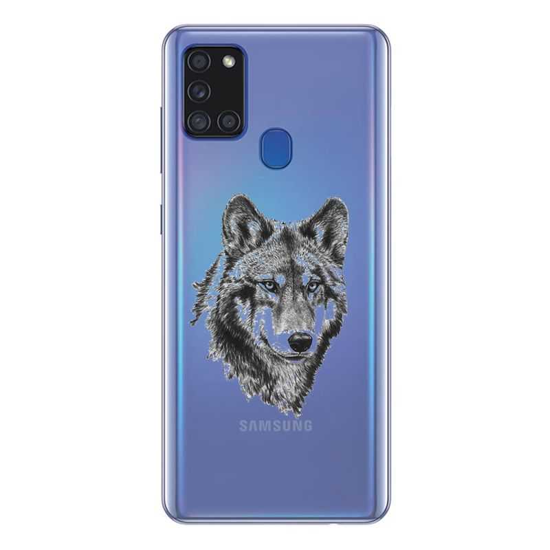 Coque Transparente Pour Samsung Galaxy A21S Loup
