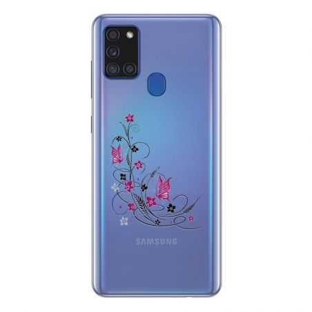 Coque Transparente Pour Samsung Galaxy A21S Fleur Papillon Mixte
