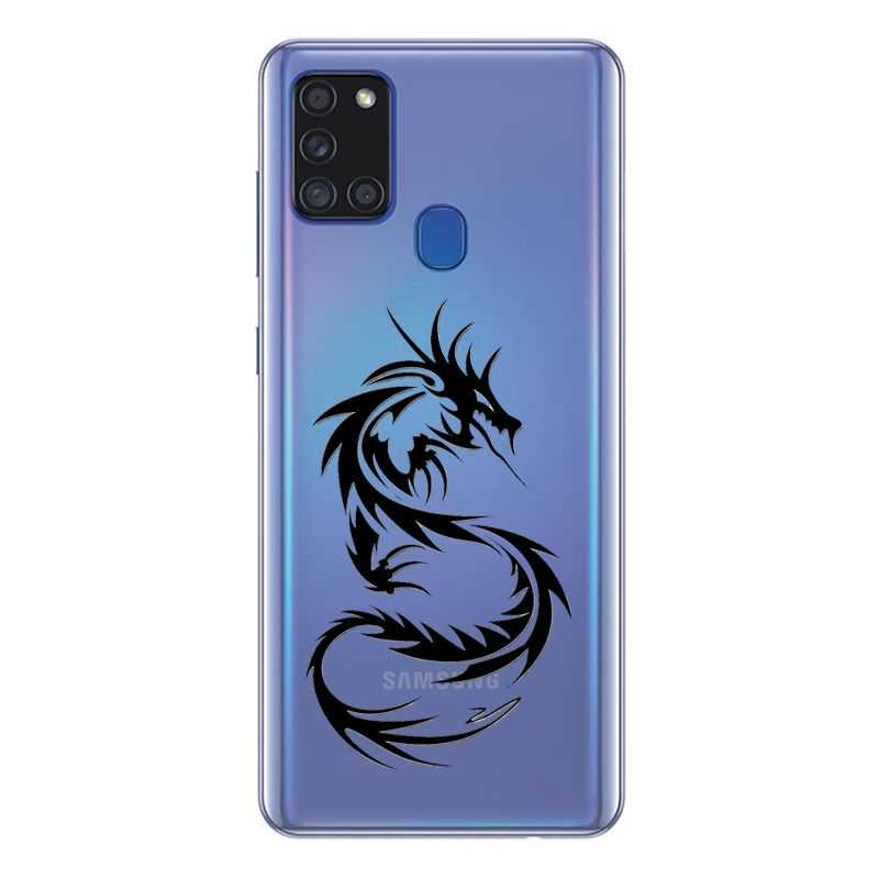 Coque Transparente Pour Samsung Galaxy A21S Dragon Noir