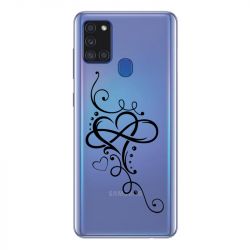 Coque Transparente Pour Samsung Galaxy A21S Cœur infini