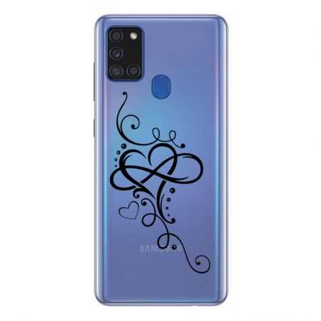 Coque Transparente Pour Samsung Galaxy A21S Cœur infini