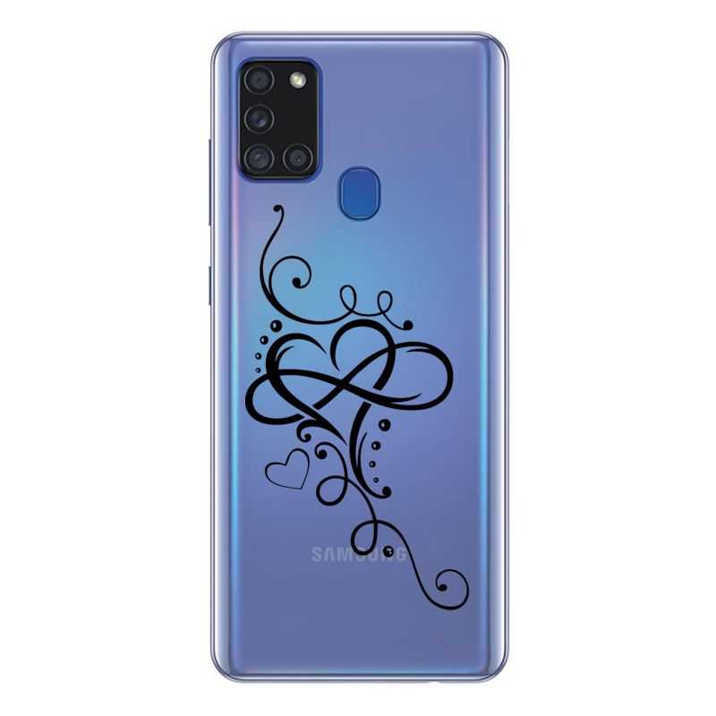 Coque Transparente Pour Samsung Galaxy A21S Cœur infini