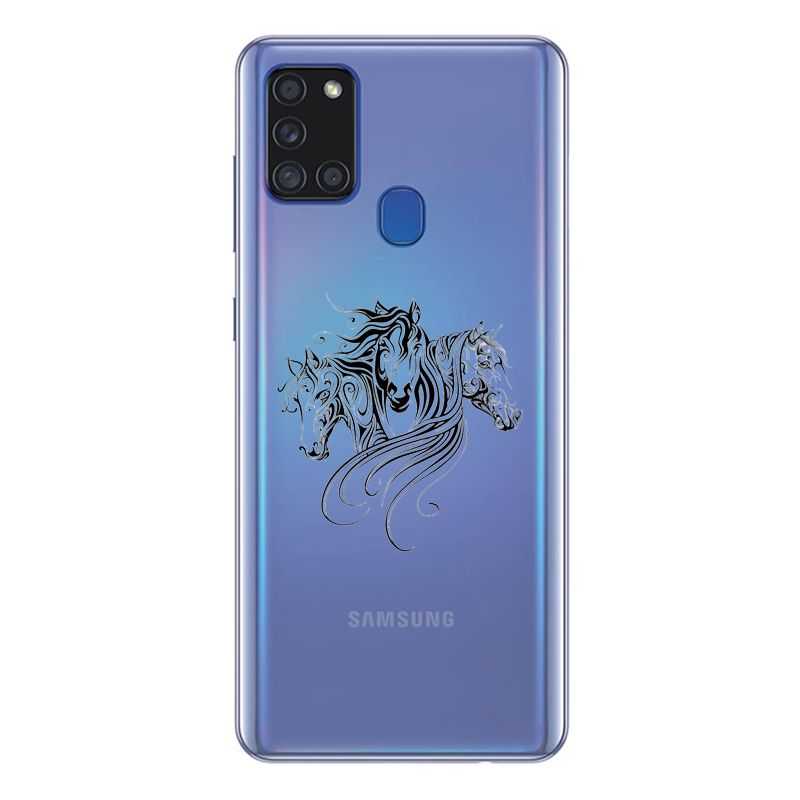Coque Transparente Pour Samsung Galaxy A21S Chevaux Mandala