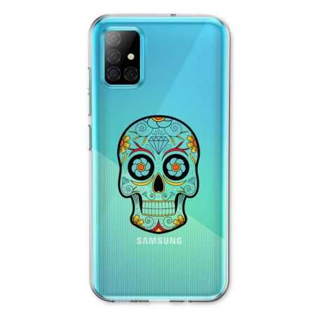 Coque Transparente Pour Samsung Galaxy A31 Tete Mort Color