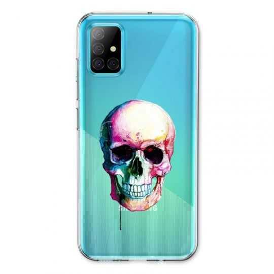 Coque Transparente Pour Samsung Galaxy A31 Skull Head Crane Colore