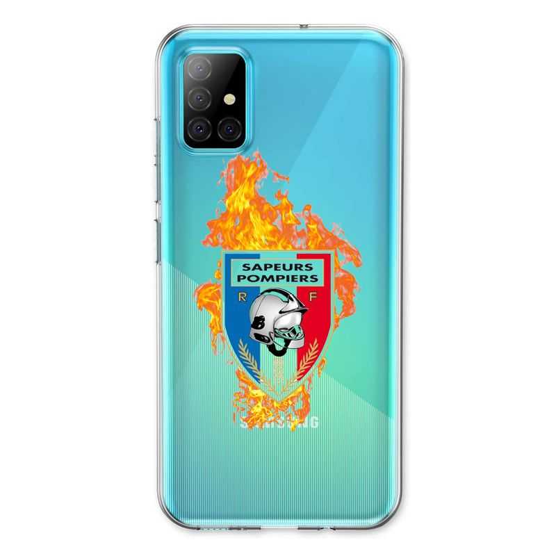 Coque Transparente Pour Samsung Galaxy A31 Pompier Feu