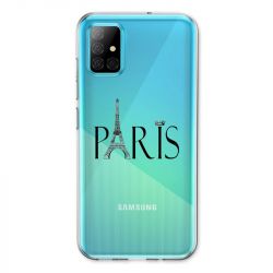 Coque Transparente Pour Samsung Galaxy A31 Paris Noir