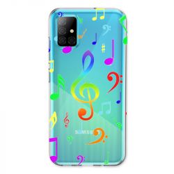Coque Transparente Pour Samsung Galaxy A31 Note Musique Colore