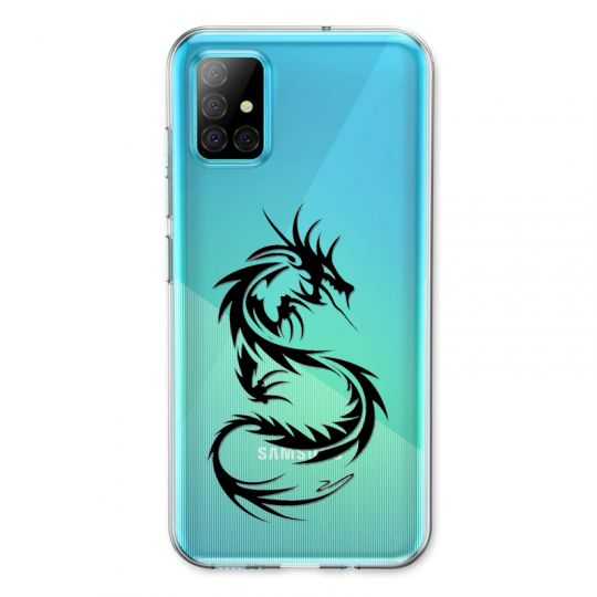 Coque Transparente Pour Samsung Galaxy A31 Dragon Noir