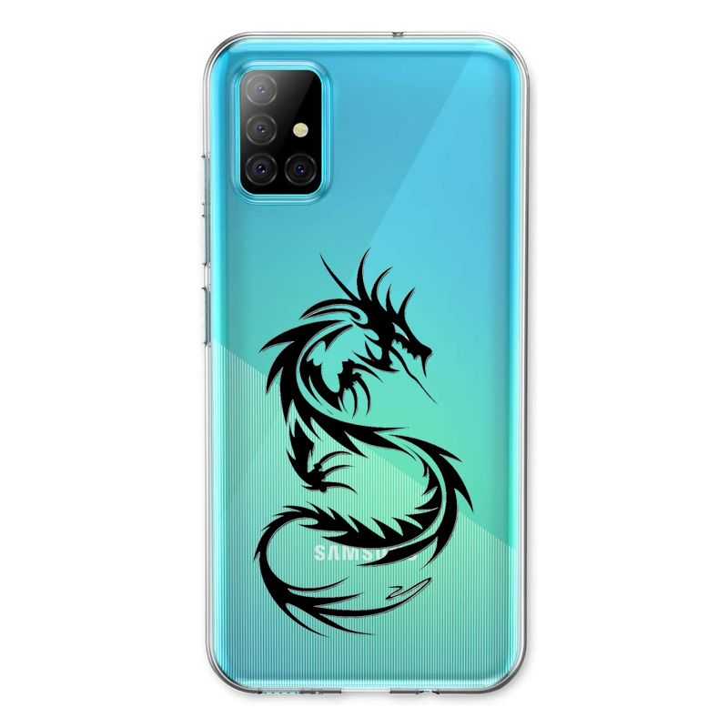 Coque Transparente Pour Samsung Galaxy A31 Dragon Noir