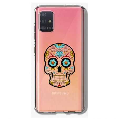 Coque Transparente Pour Samsung Galaxy A41 Tete Mort Color