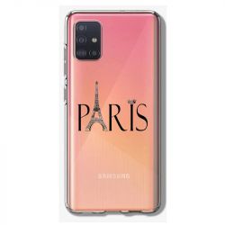 Coque Transparente Pour Samsung Galaxy A41 Paris Noir