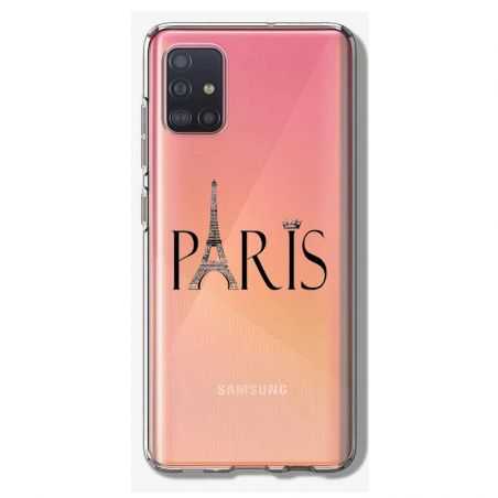 Coque Transparente Pour Samsung Galaxy A41 Paris Noir