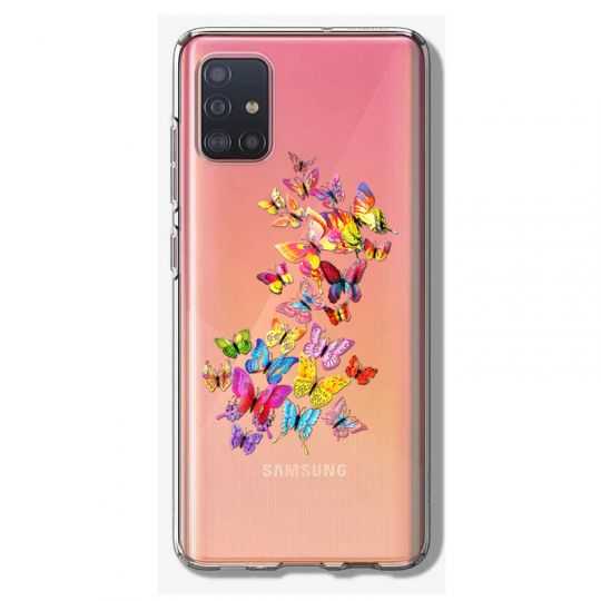 Coque Transparente Pour Samsung Galaxy A41 Papillon Multicolore