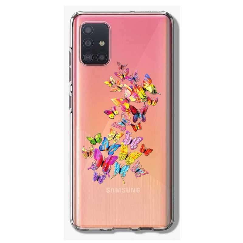 Coque Transparente Pour Samsung Galaxy A41 Papillon Multicolore