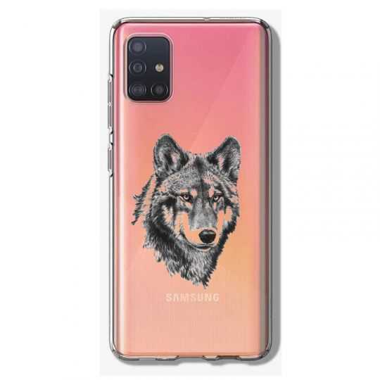 Coque Transparente Pour Samsung Galaxy A41 Loup
