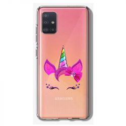 Coque Transparente Pour Samsung Galaxy A41 Licorne Paillette