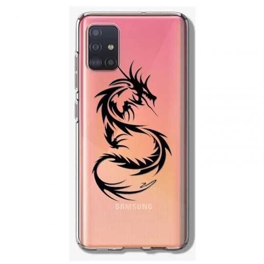 Coque Transparente Pour Samsung Galaxy A41 Dragon Noir