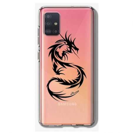 Coque Transparente Pour Samsung Galaxy A41 Dragon Noir