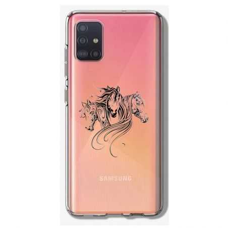 Coque Transparente Pour Samsung Galaxy A41 Chevaux Mandala