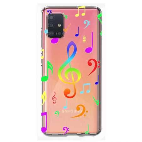 Coque Transparente Pour Samsung Galaxy A41 Note Musique Colore