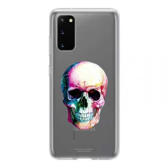Coque Transparente Pour Samsung Galaxy S20 FE / S20FE Skull Head Crane Colore