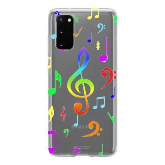 Coque Transparente Pour Samsung Galaxy S20 FE / S20FE Note Musique Colore