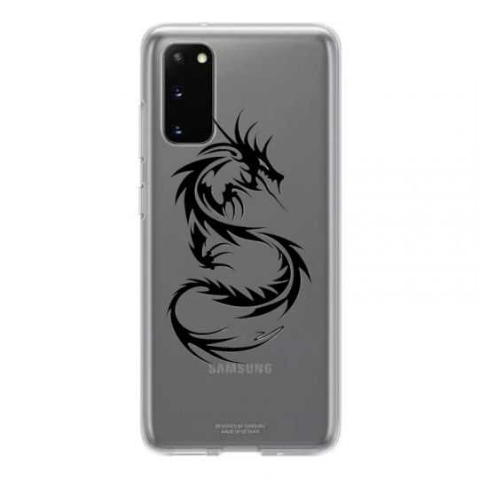 Coque Transparente Pour Samsung Galaxy S20 FE / S20FE Dragon Noir