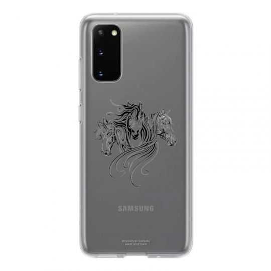 Coque Transparente Pour Samsung Galaxy S20 FE / S20FE Chevaux Mandala
