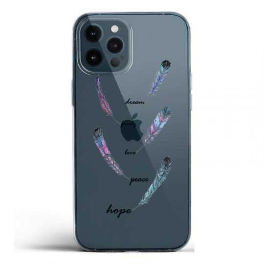 Coque Transparente Pour Iphone 12 / 12 Pro Plume Couleur