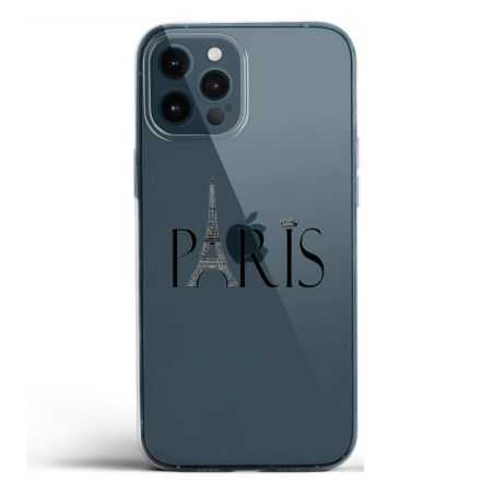 Coque Transparente Pour Iphone 12 / 12 Pro Paris Noir
