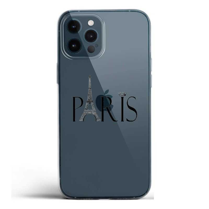 Coque Transparente Pour Iphone 12 / 12 Pro Paris Noir