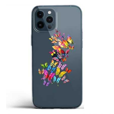 Coque Transparente Pour Iphone 12 / 12 Pro Papillon Multicolore