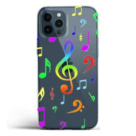 Coque Transparente Pour Iphone 12 / 12 Pro Note Musique Colore