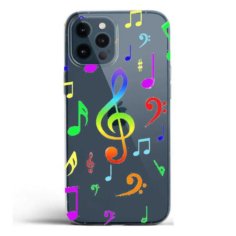 Coque Transparente Pour Iphone 12 / 12 Pro Note Musique Colore