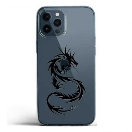 Coque Transparente Pour Iphone 12 / 12 Pro Dragon Noir