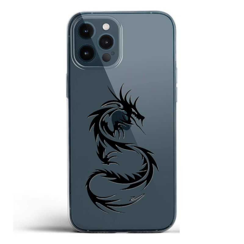 Coque Transparente Pour Iphone 12 / 12 Pro Dragon Noir