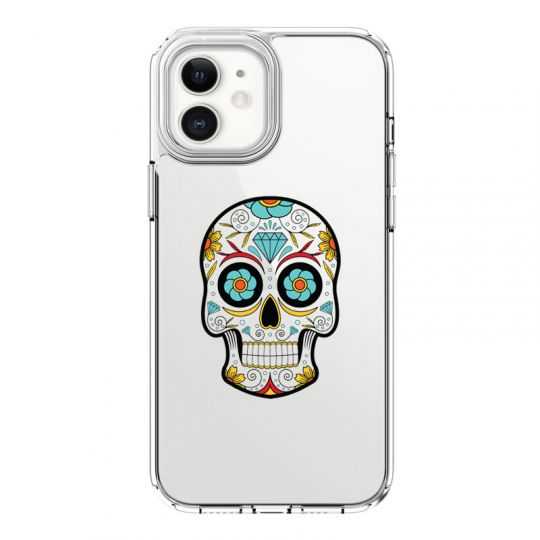Coque Transparente Pour Iphone 12 Mini Tete Mort Color