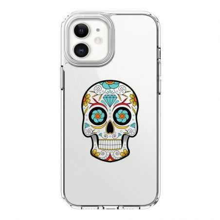 Coque Transparente Pour Iphone 12 Mini Tete Mort Color